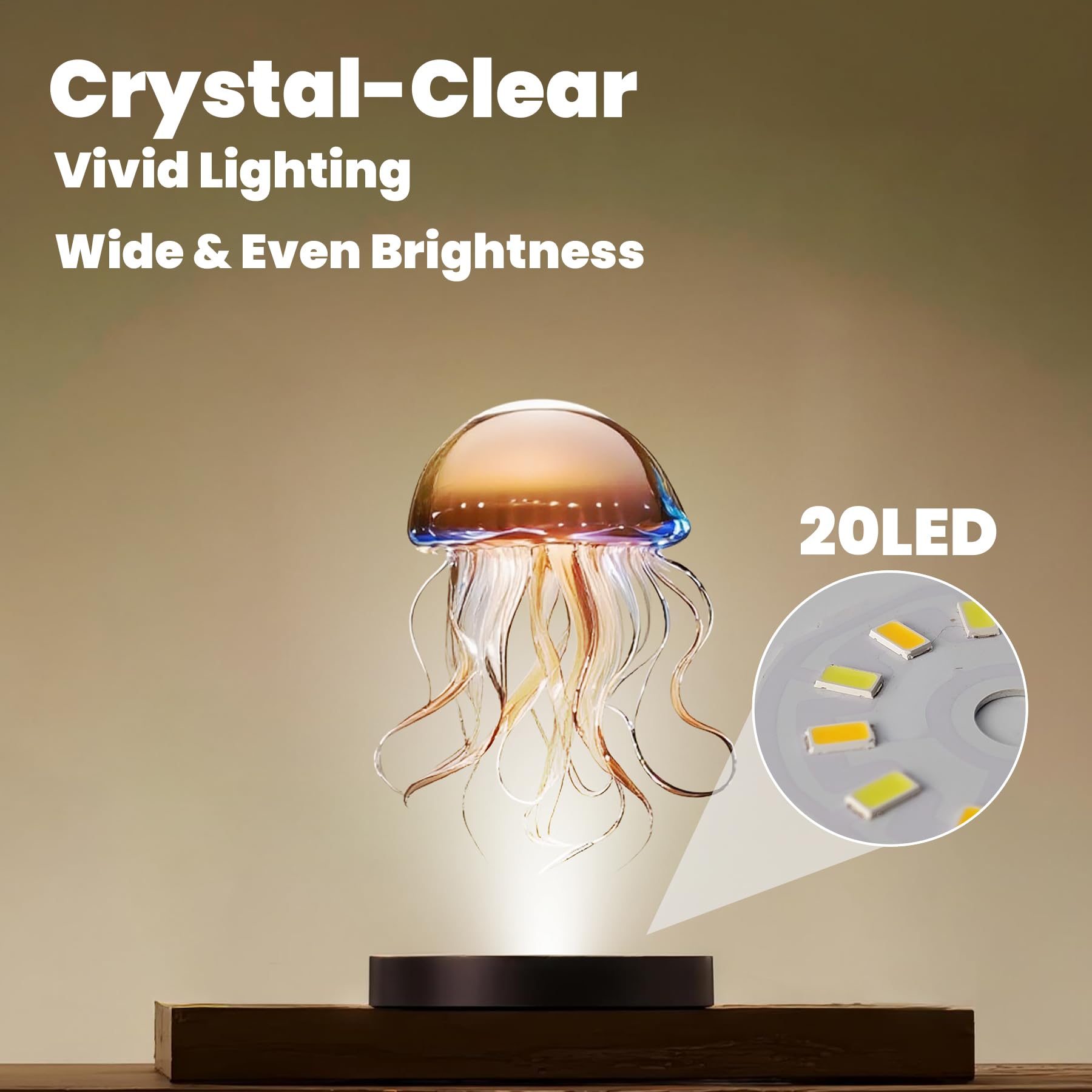 FuoiCorn compact display stand fits shelves and showcases glass art cleanly.