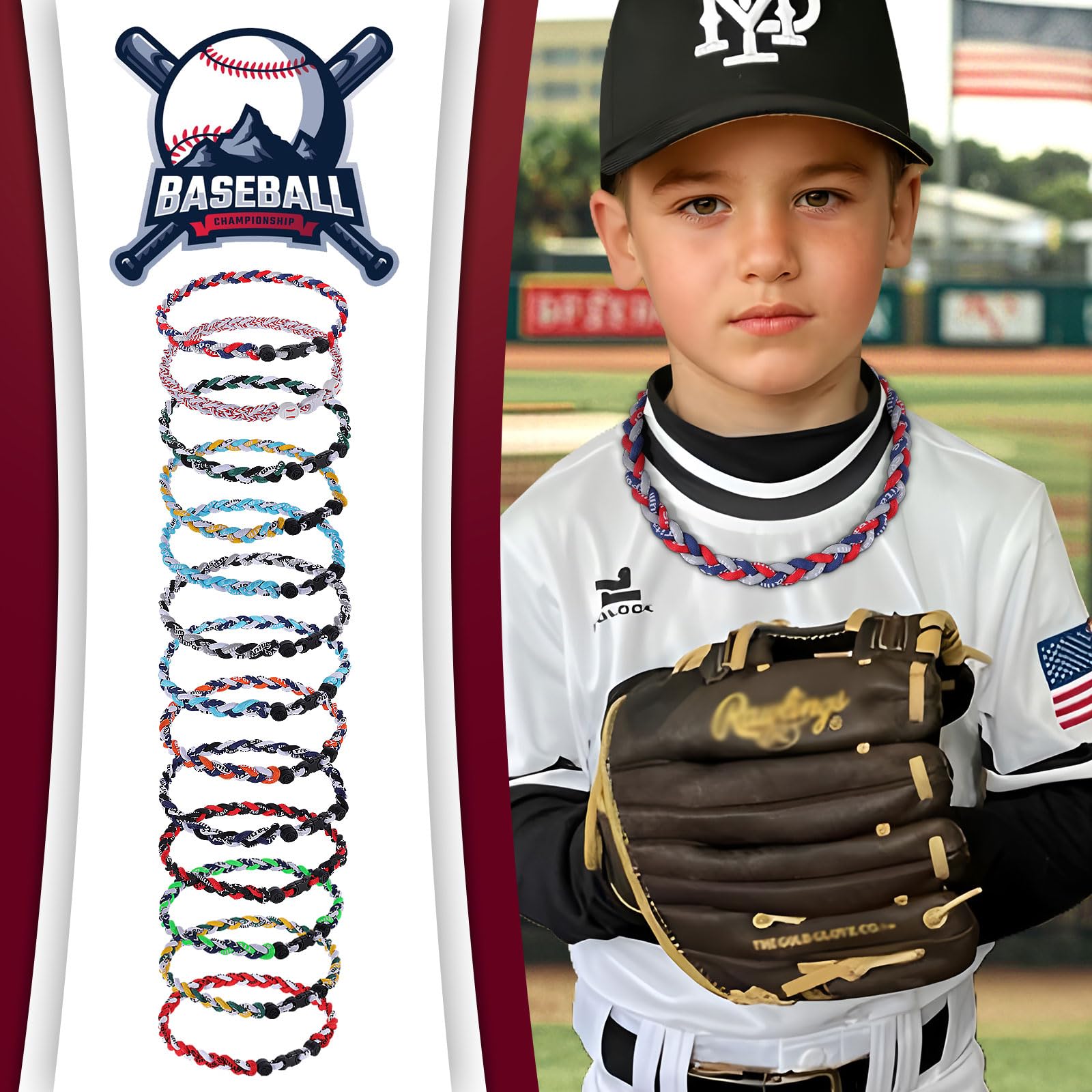 Fupapa baseball necklaces soft and comfy wear during long games.