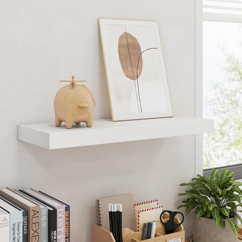 fuqing white wood shelves offer practical storage and decorative appeal.