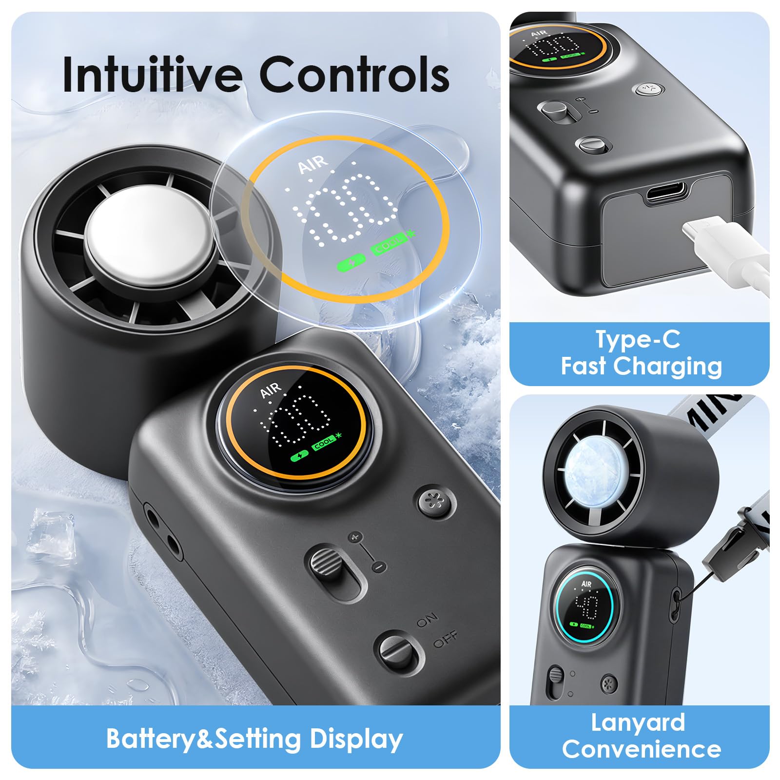 FurBall 6000mAh battery powers long-lasting cooling on outdoor adventures.