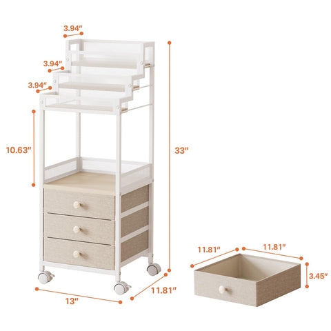 FURFUN bathroom stand 360-degree swivel casters enable easy mobility.