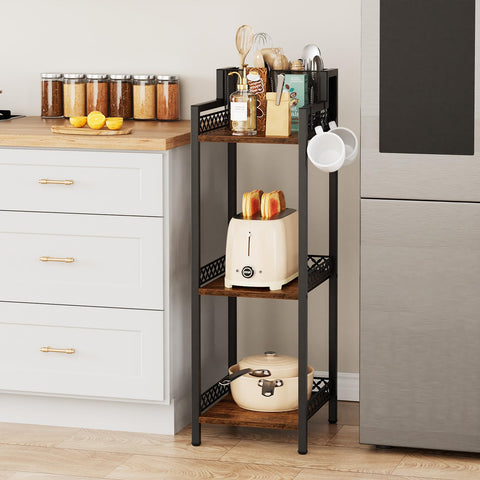Rustic farmhouse design of the FURFUN shelf with decorative accents.