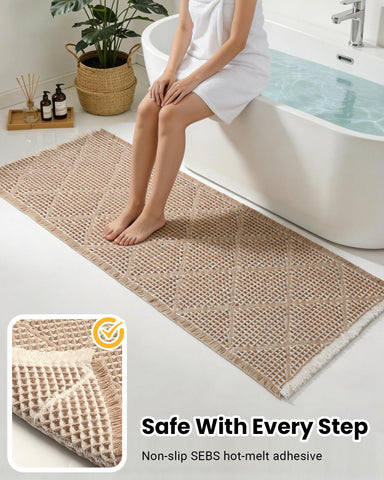 Furicher machine-washable kitchen rug for easy care and long-lasting softness