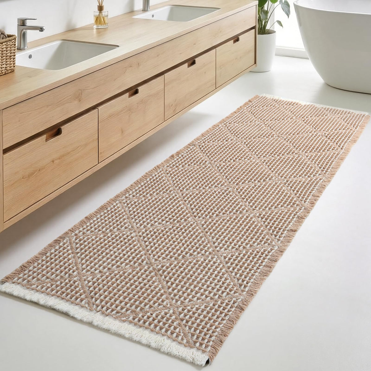 Furicher Large Bathroom Rug with waffle texture adds style and comfort in daily routines
