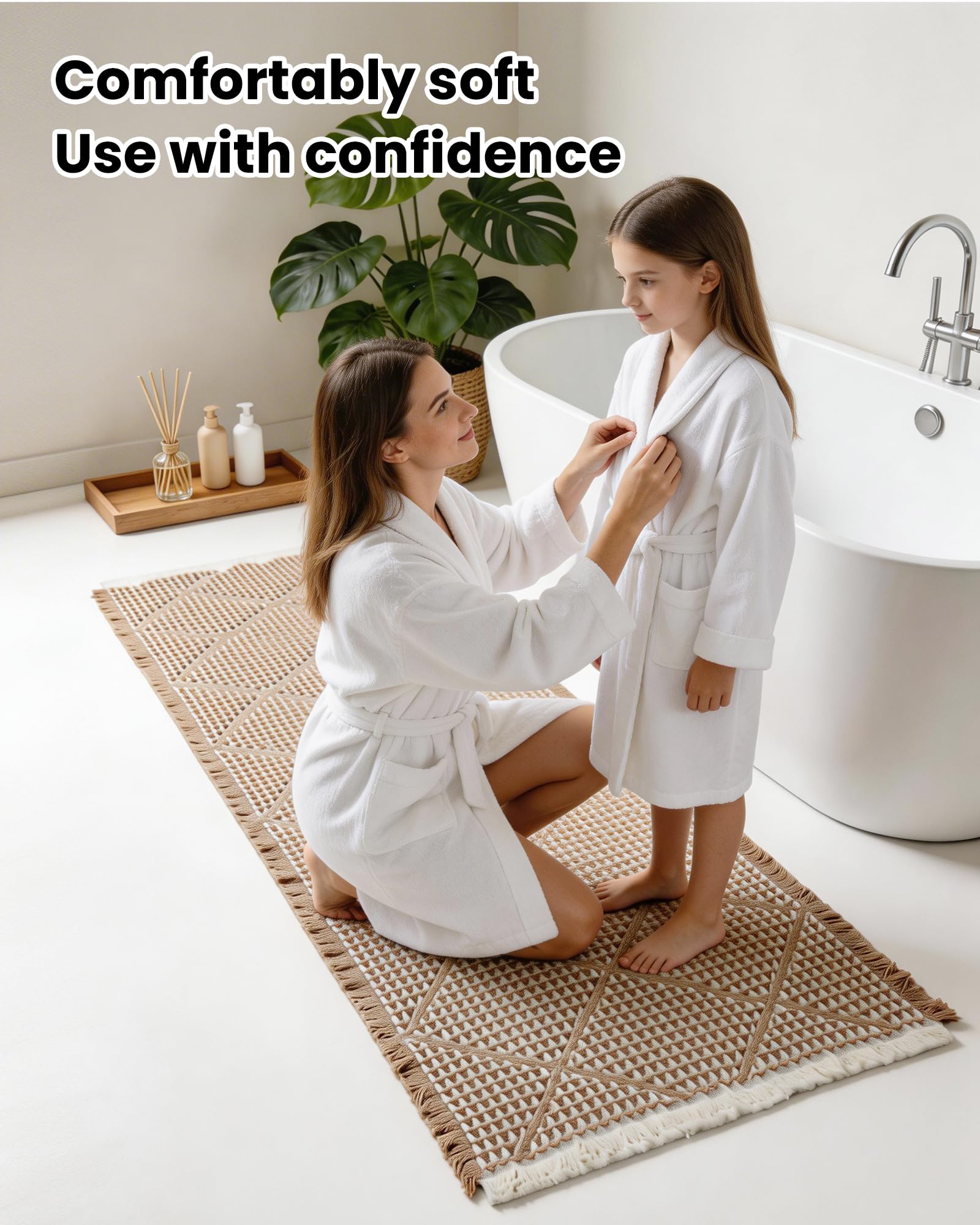 Furicher long bath rug provides anti-fatigue support during longer tasks