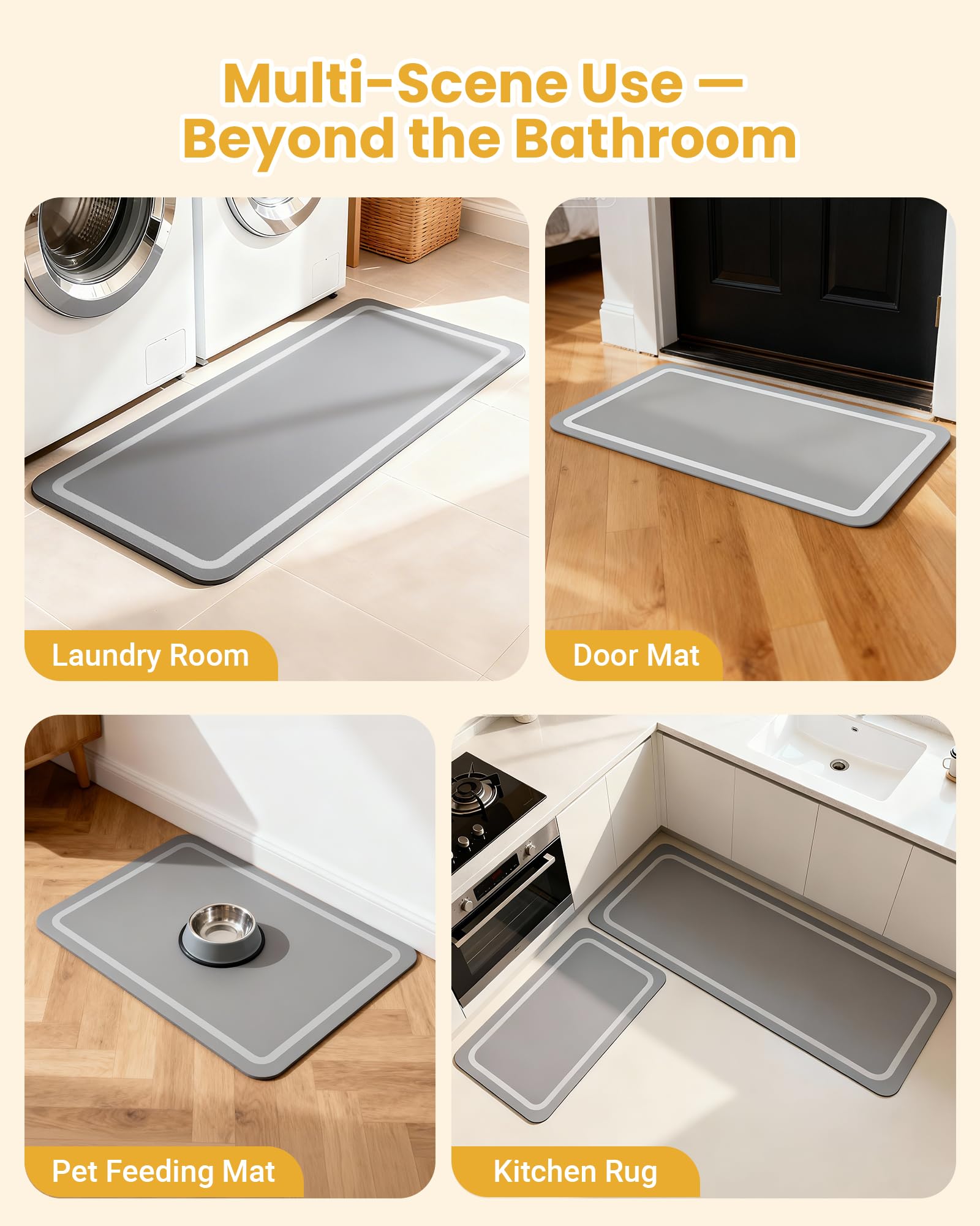 Furicher slim mats fit under doors for compact bathroom storage