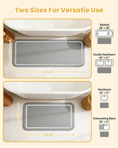 Furicher stone-mat-style design offers a modern look and versatile use