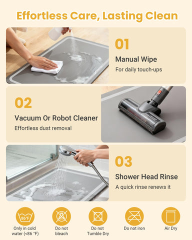 Furicher wipe-and-go cleaning demonstrates easy spot-clean maintenance