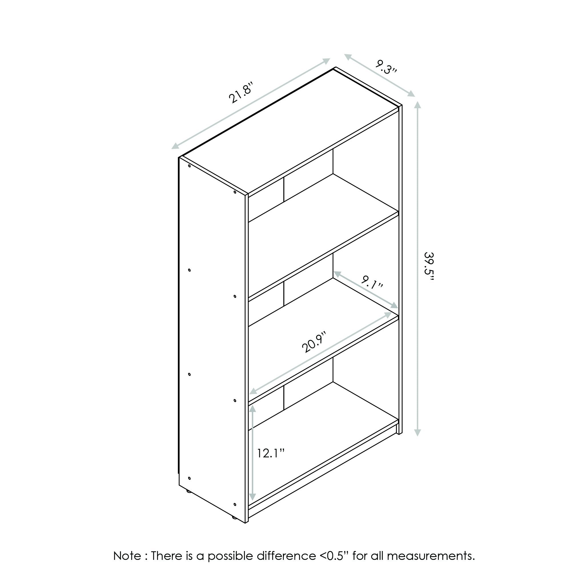 Furinno BASIC Book Shelf in living room setup for books and decor