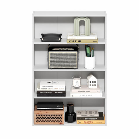 Furinno Basic Bookcase shelves loaded with books and decor
