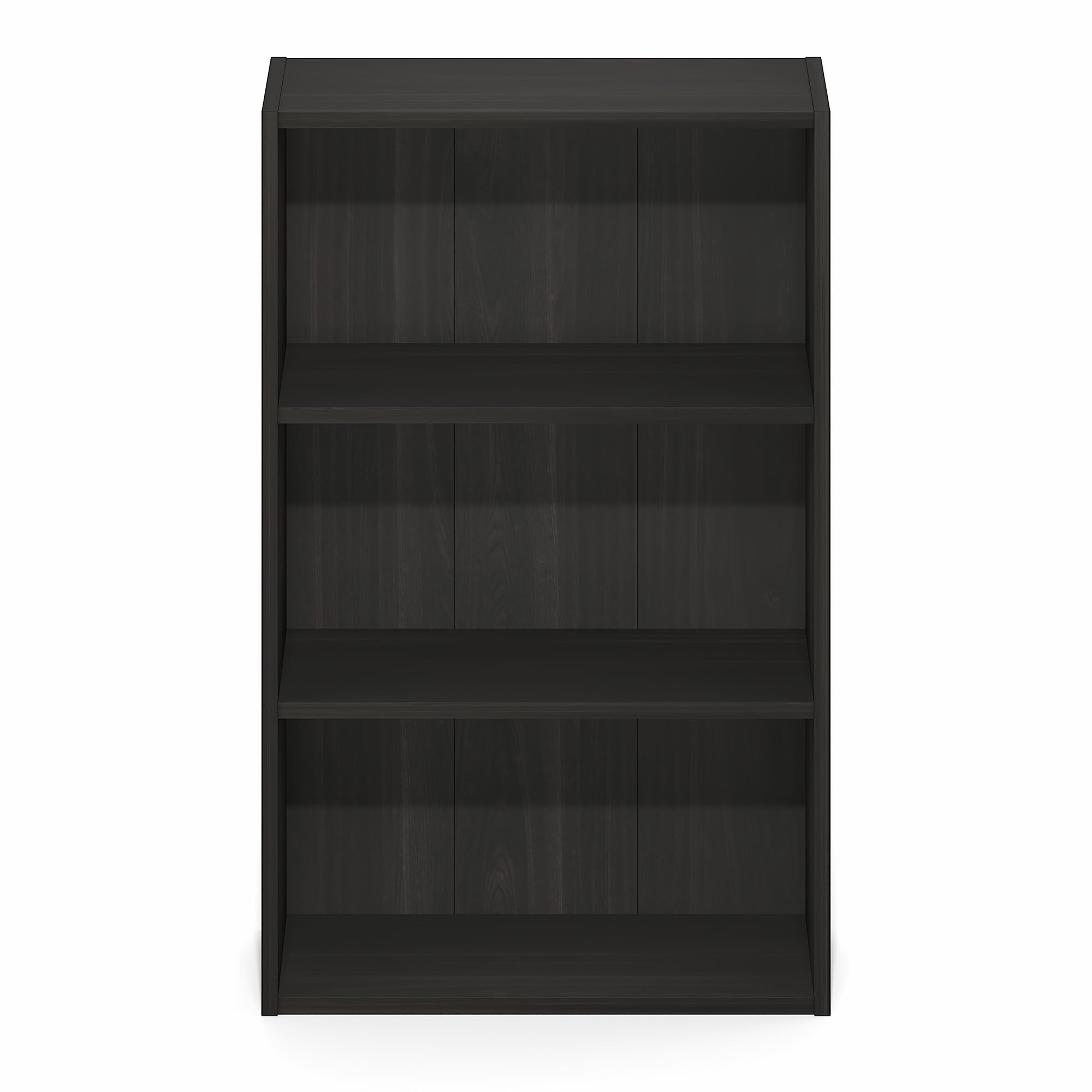 Open shelf design blends with modern decor and keeps essentials accessible.