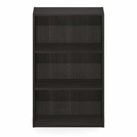 Open shelf design blends with modern decor and keeps essentials accessible.