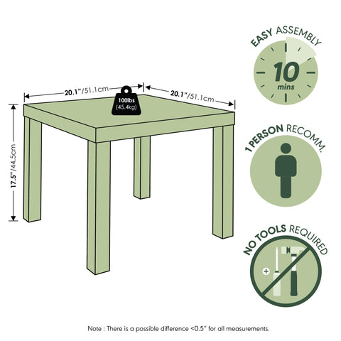Furinno Classic Homey end table, shelf visible, keeps essentials within reach.