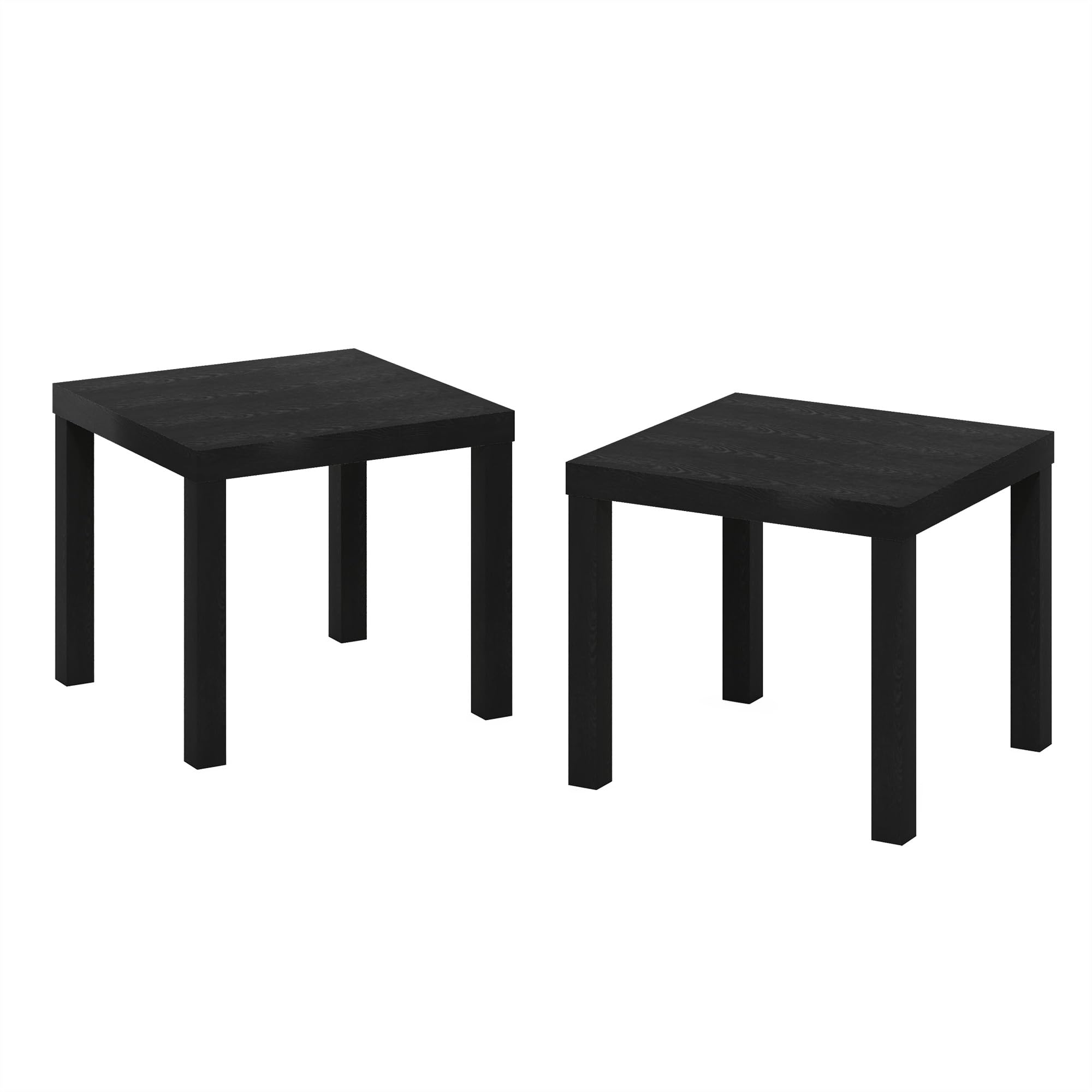 Furinno Classic Homey end table, side view, fits modern living rooms in black finish.