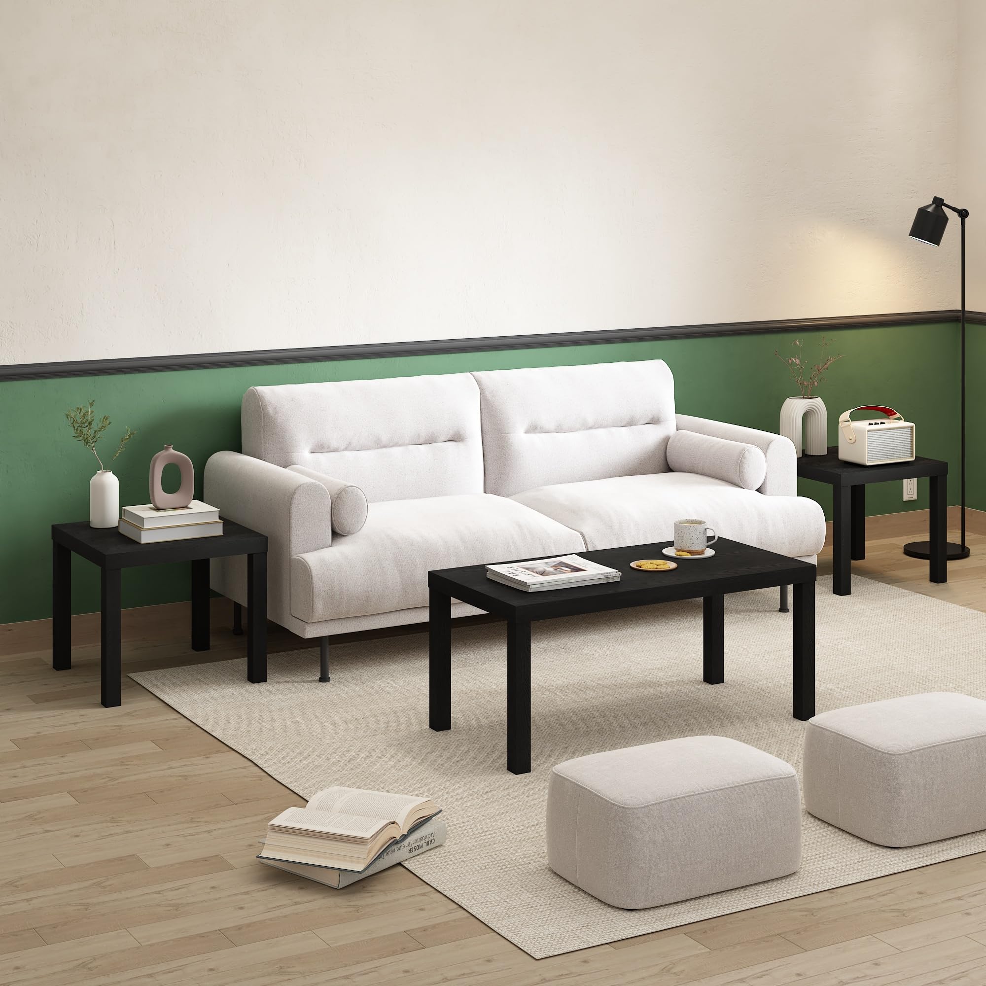 Furinno Classic Homey end tables, assembly view, easy setup with clear instructions.