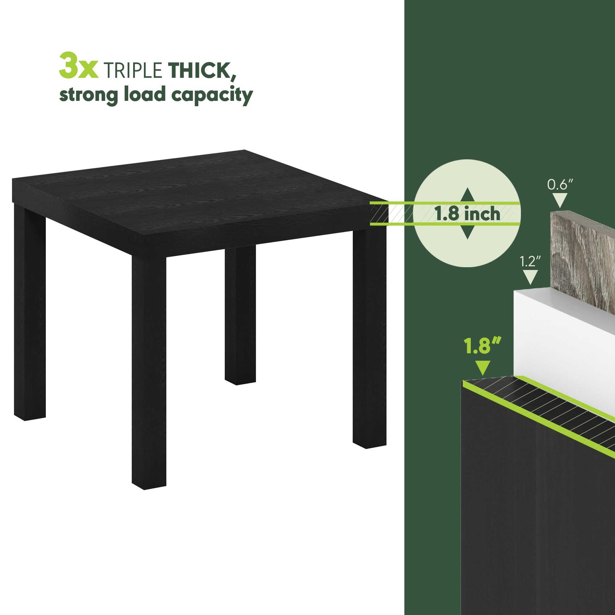 Furinno Homey Parsons table fits compact spaces for small rooms.