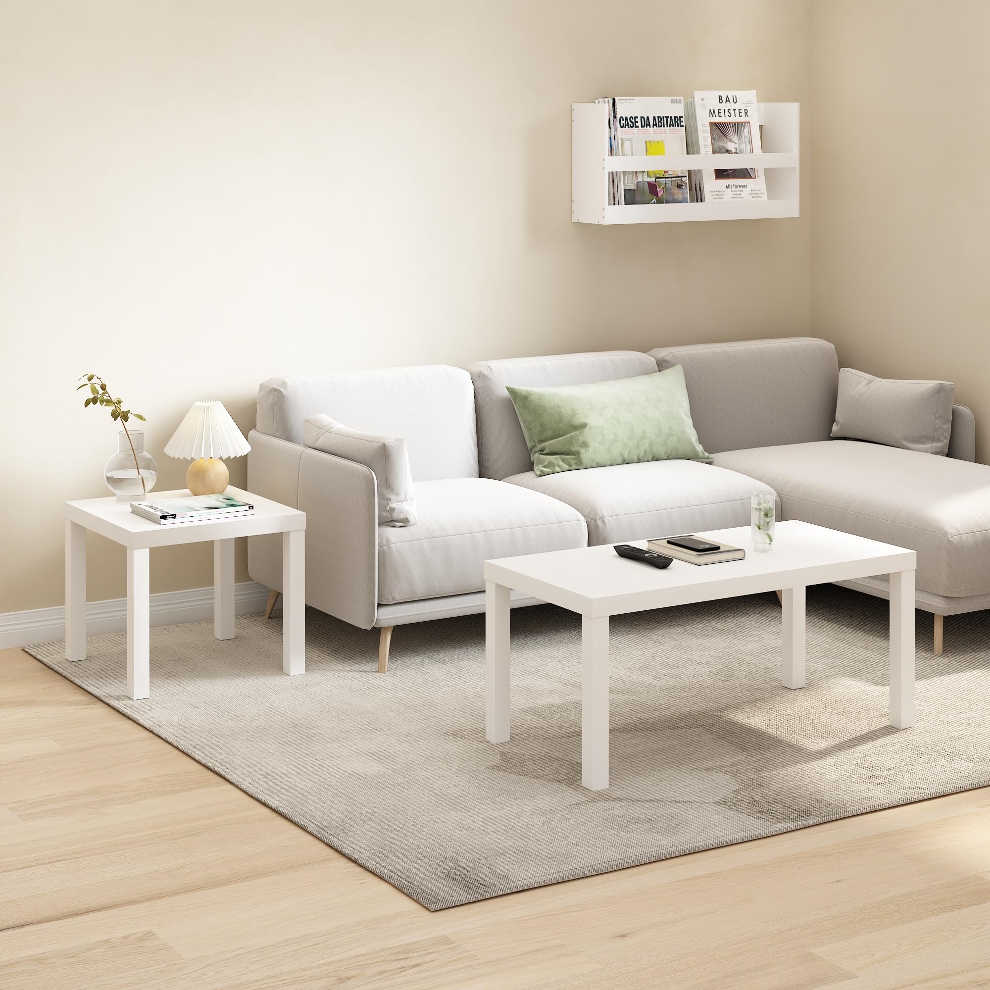 Furinno Classic Side Table with an 18-inch thick top offers solid daily support.
