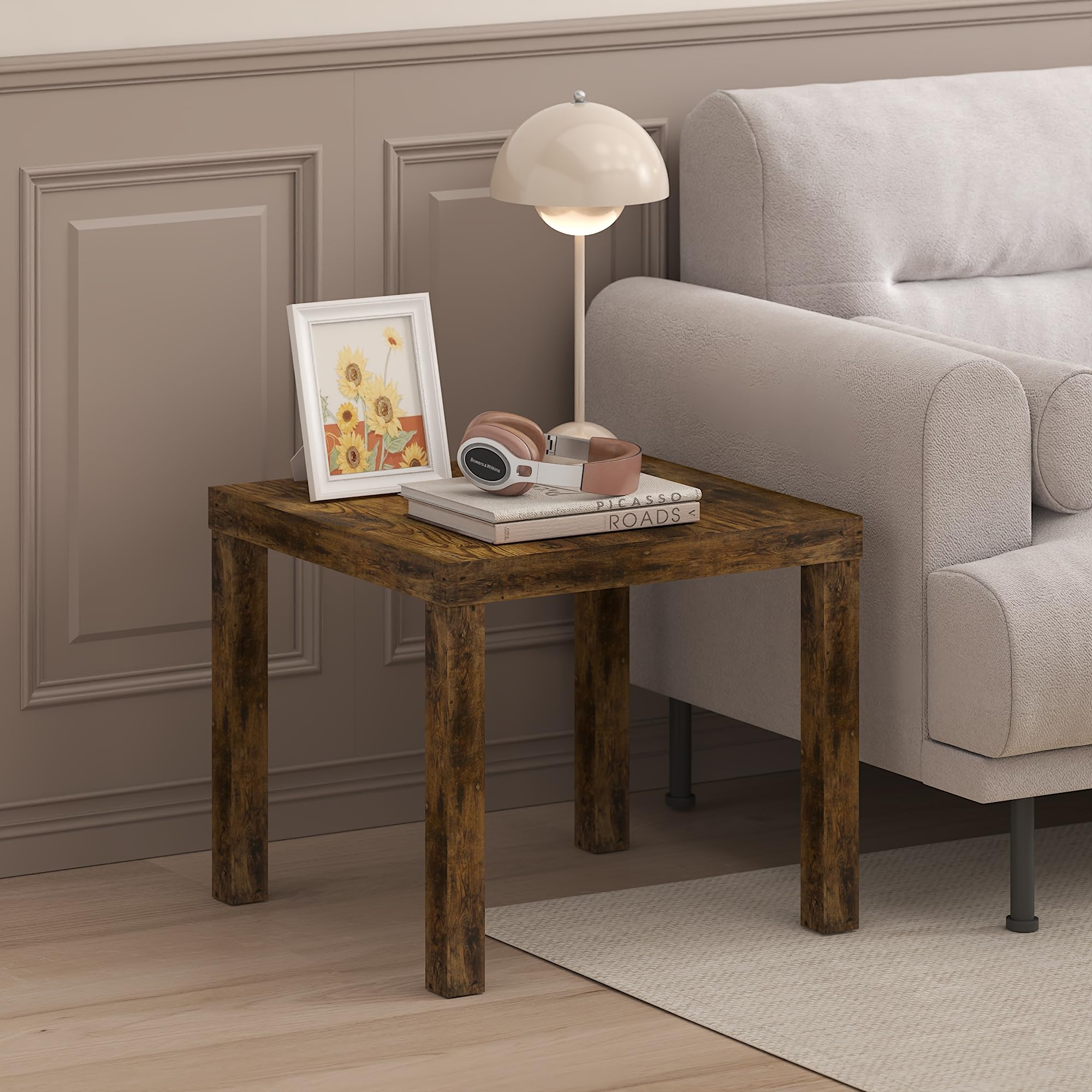 Furinno Classic Side Table toolless assembly allows quick setup in any room.