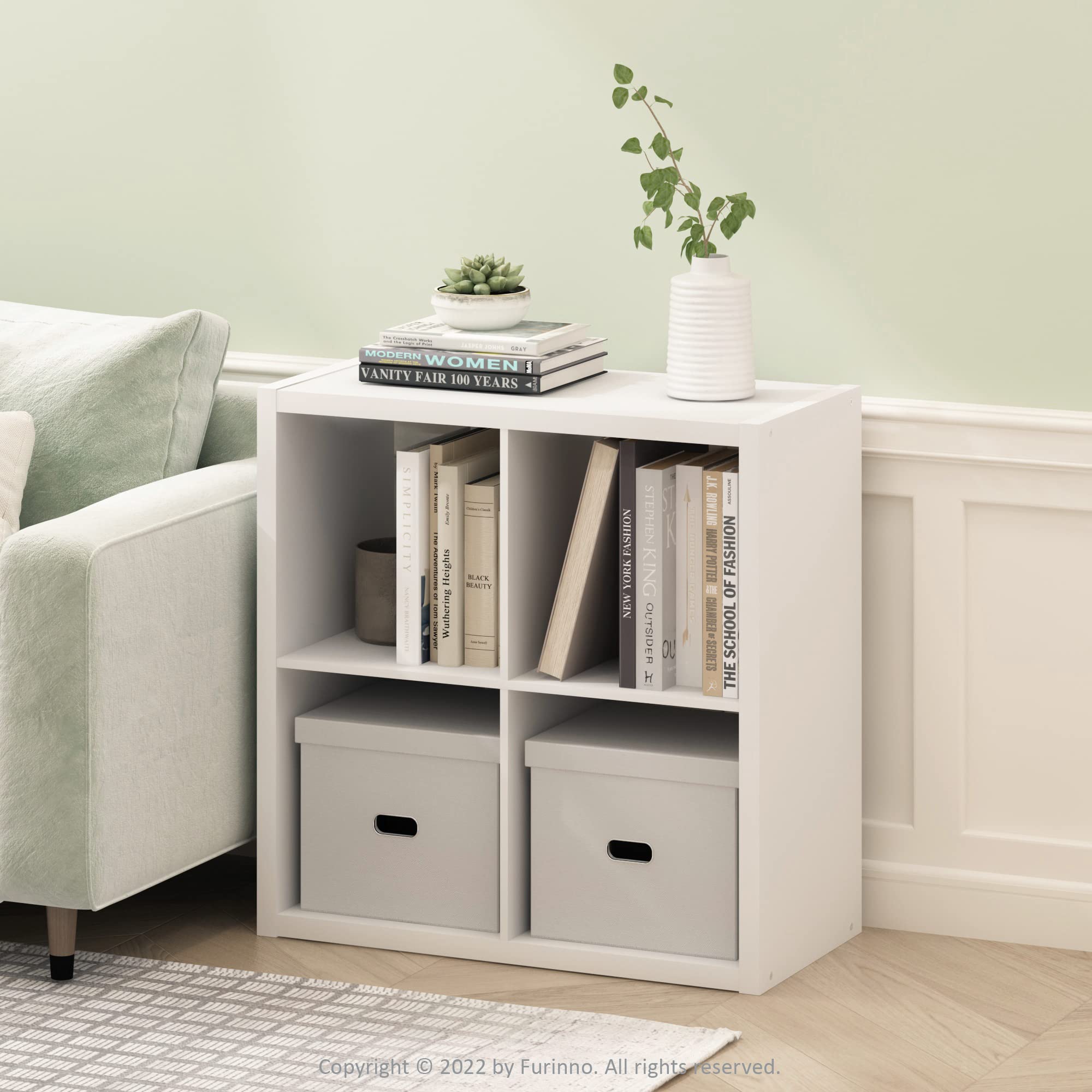 Side view highlights slim footprint for compact spaces.