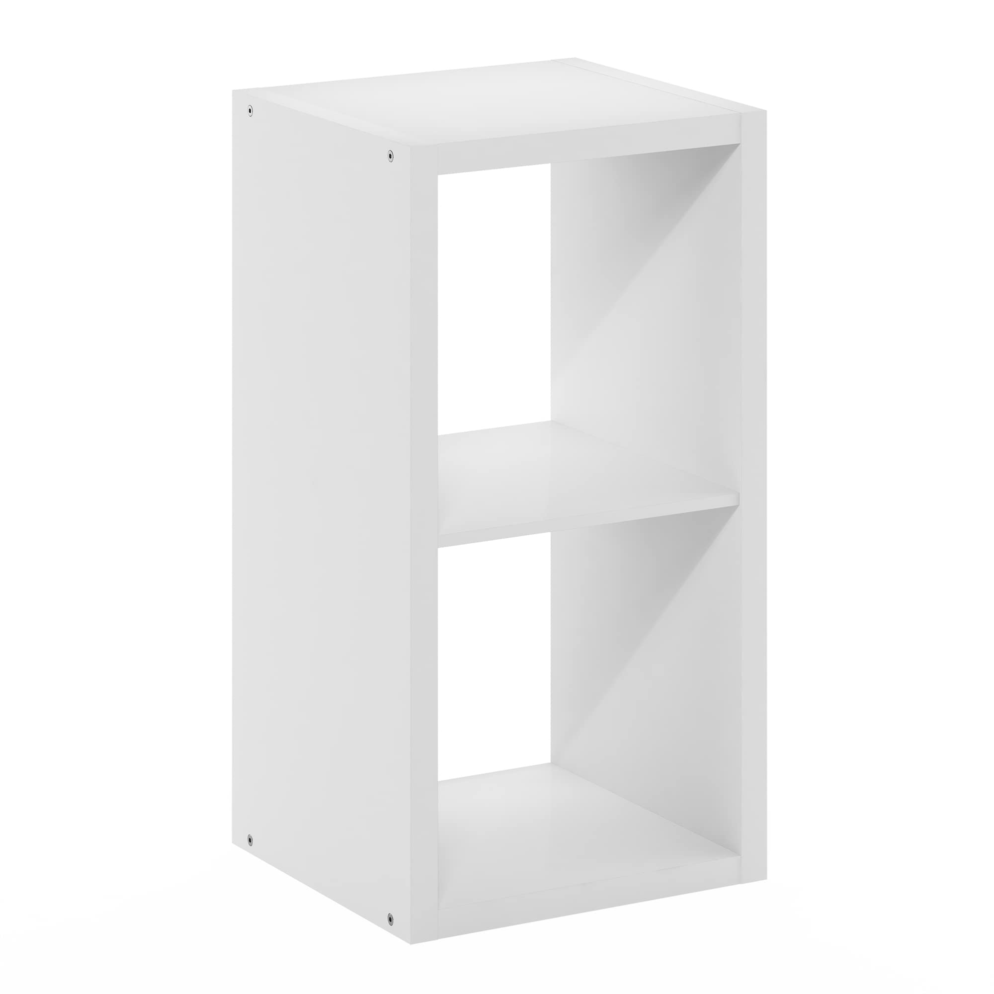Furinno Cubicle open-back two-cube storage white cable management behind cubes