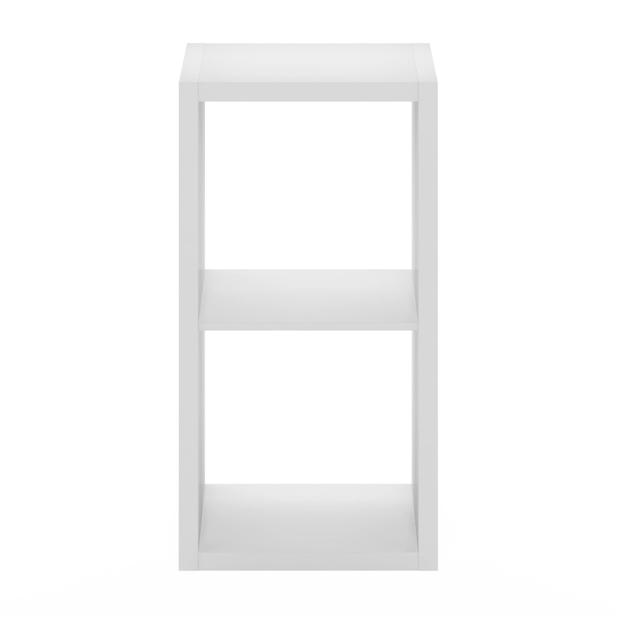 Furinno Cubicle two-cube storage white wood finish for books and decor