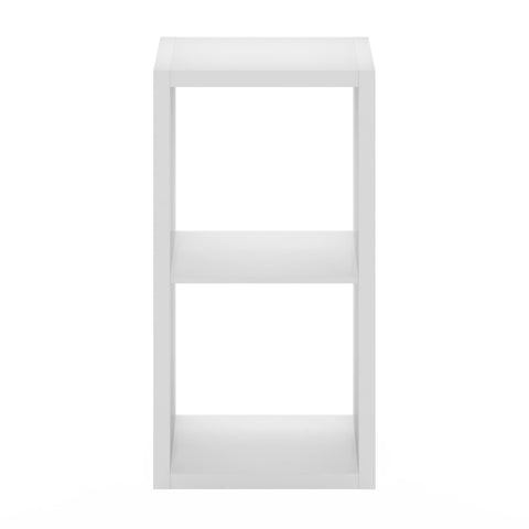 Furinno Cubicle two-cube storage white wood finish for books and decor