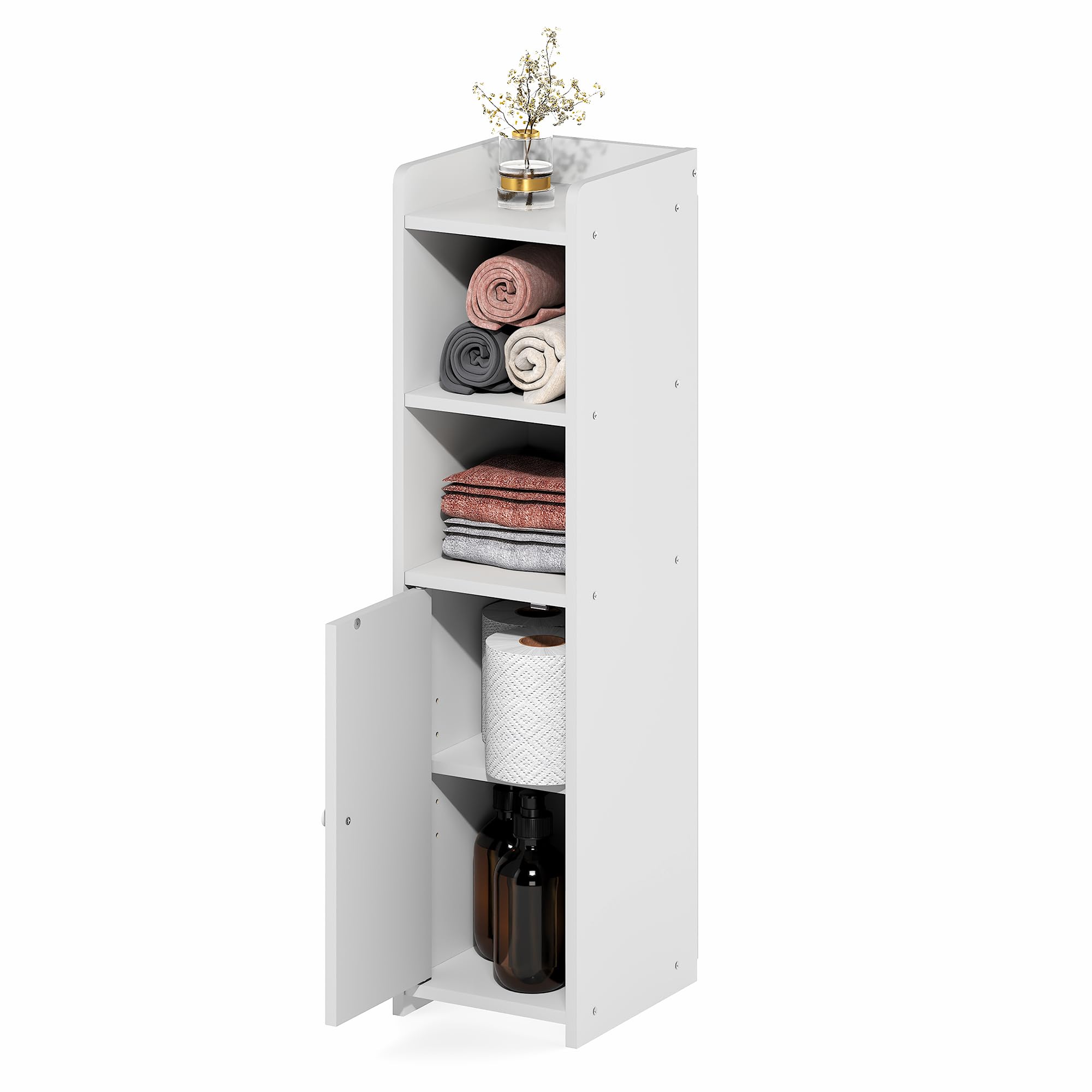 Fulda cabinet stands at 32H height to fit narrow spaces.