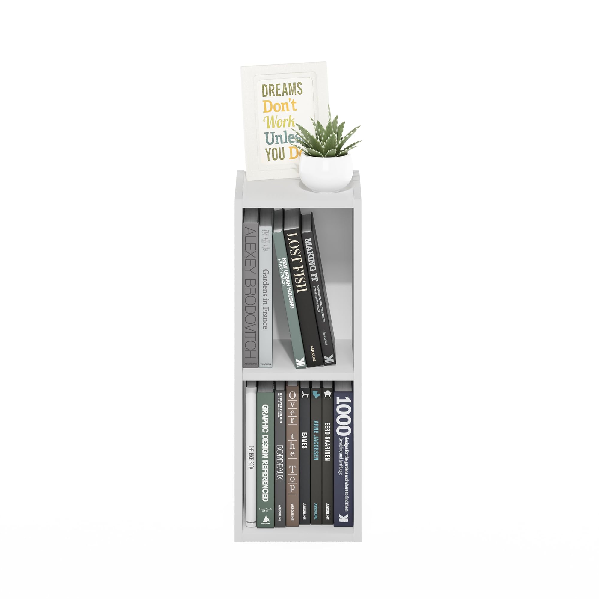 Furinno Fulda back panel adds stability to prevent items from slipping behind