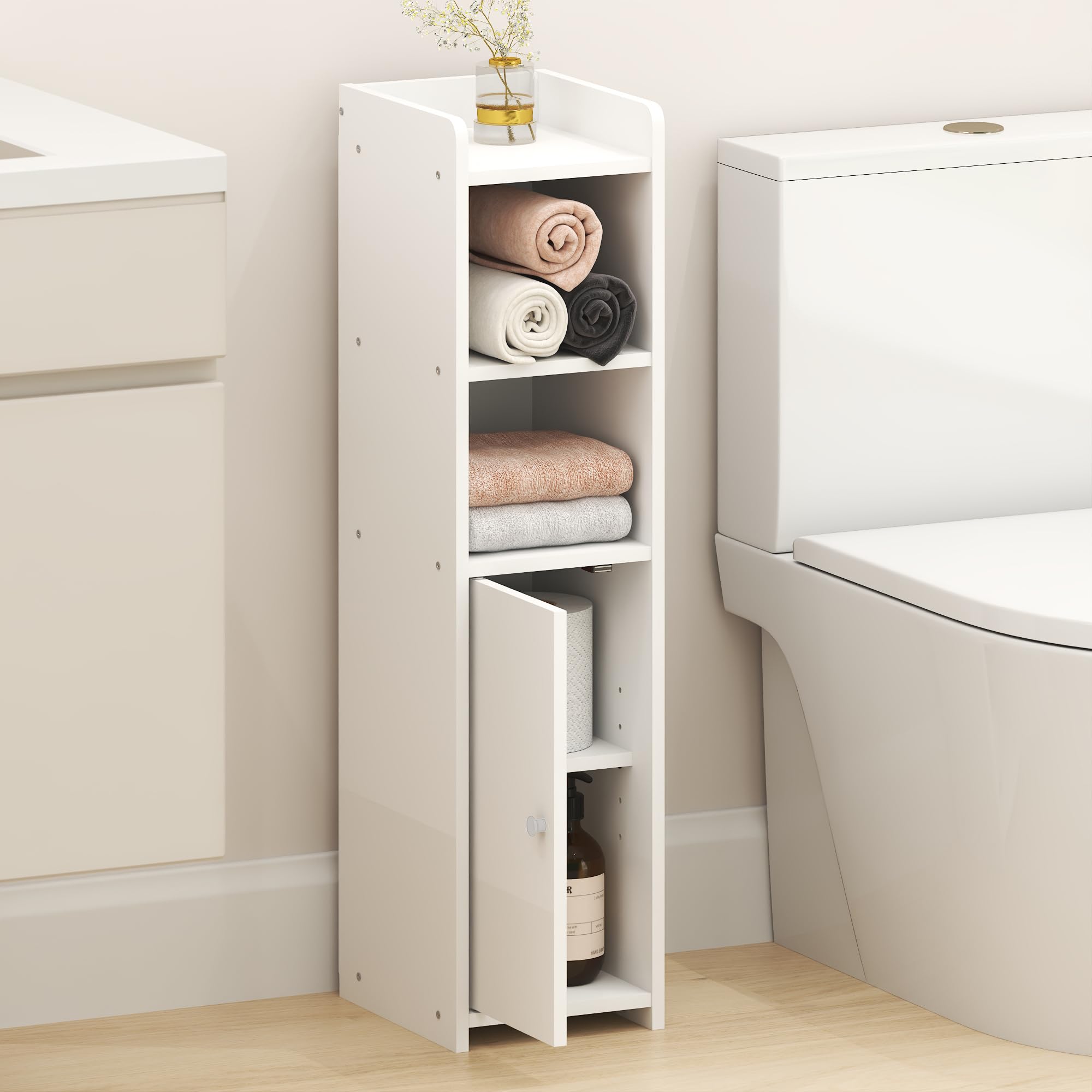 Furinno Fulda with door and open shelves for organized essentials.