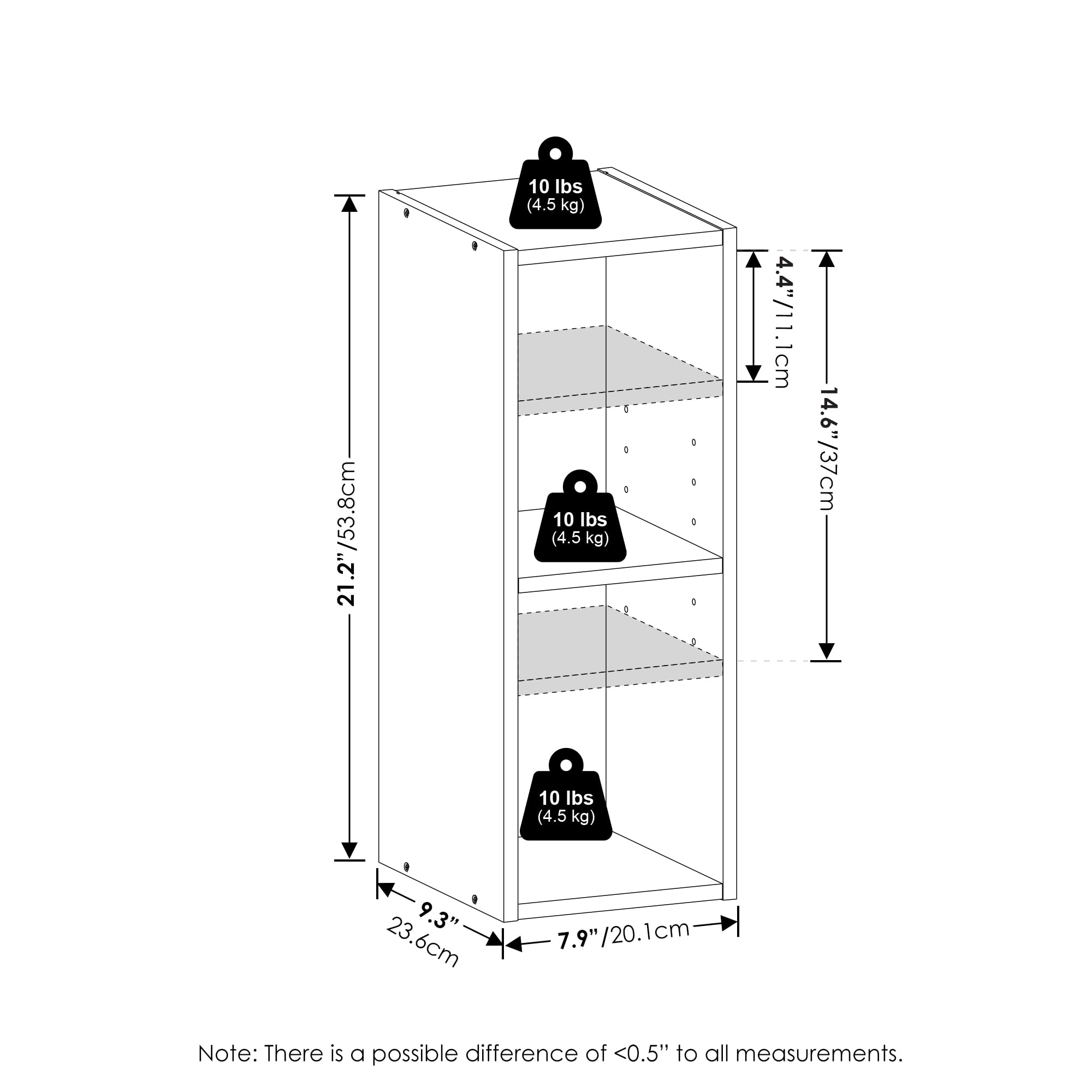 Furinno Fulda durable composite wood construction supports lightweight items reliably