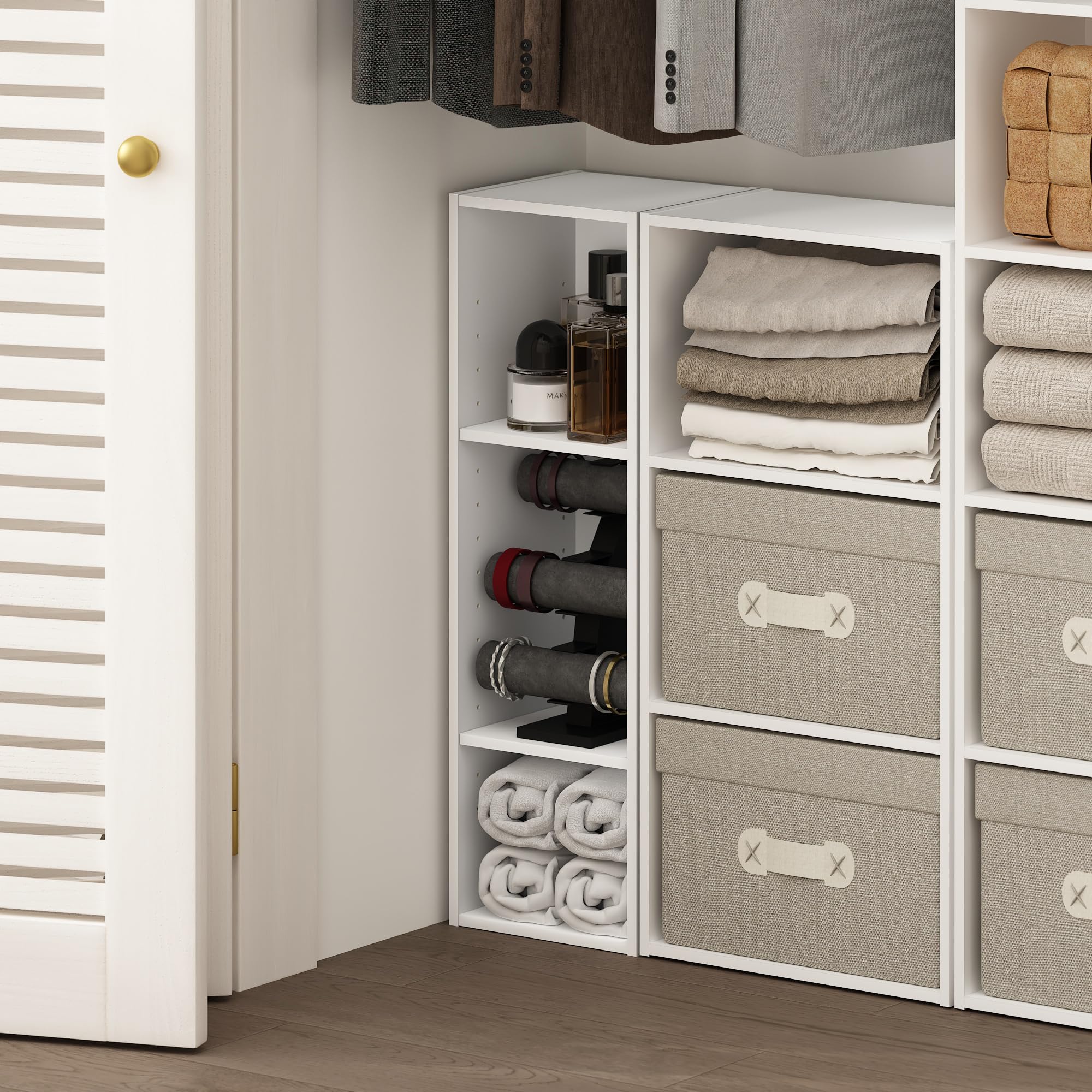 Furinno Fulda slim book shelf side view showcases compact, sturdy construction