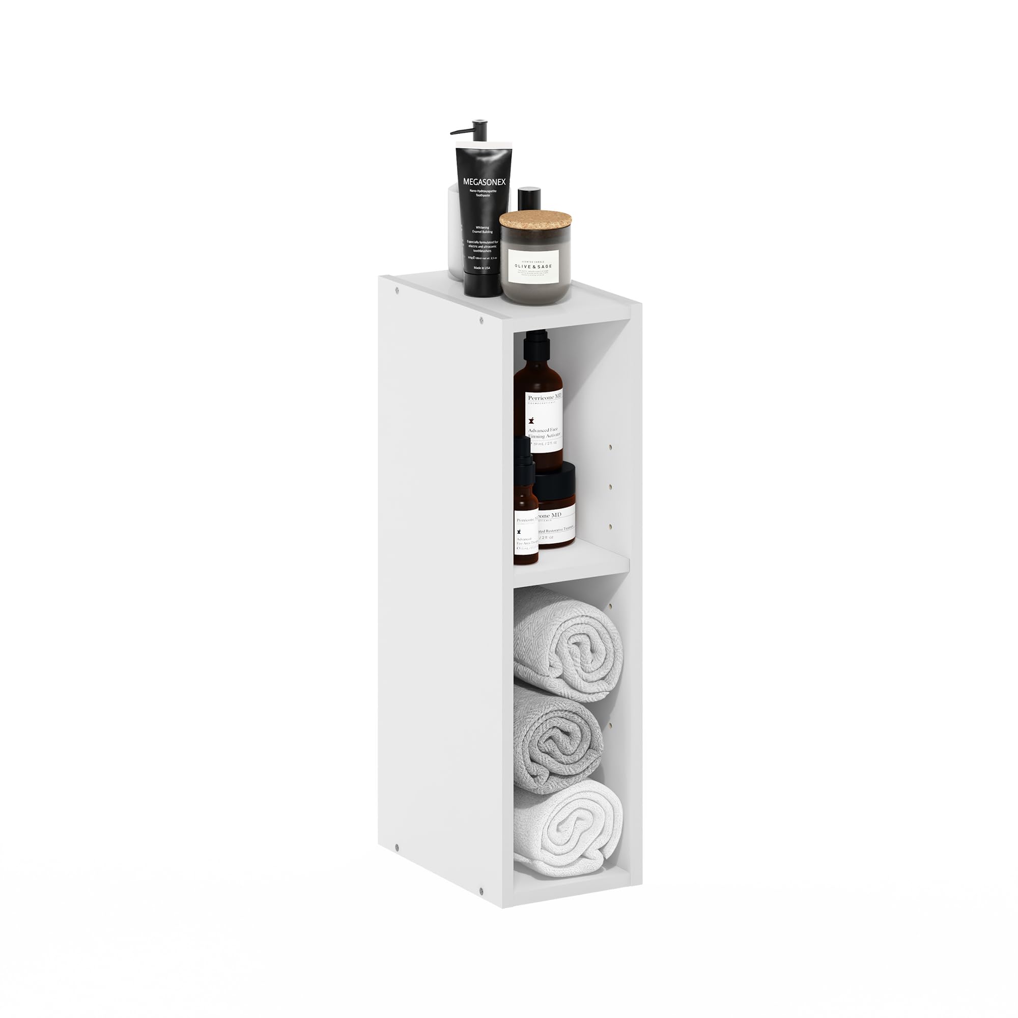 Furinno Fulda sturdy back panel prevents items from slipping.
