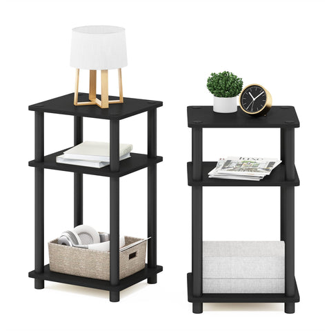 Furinno Americano-Black table supports up to 15 lbs per tier.