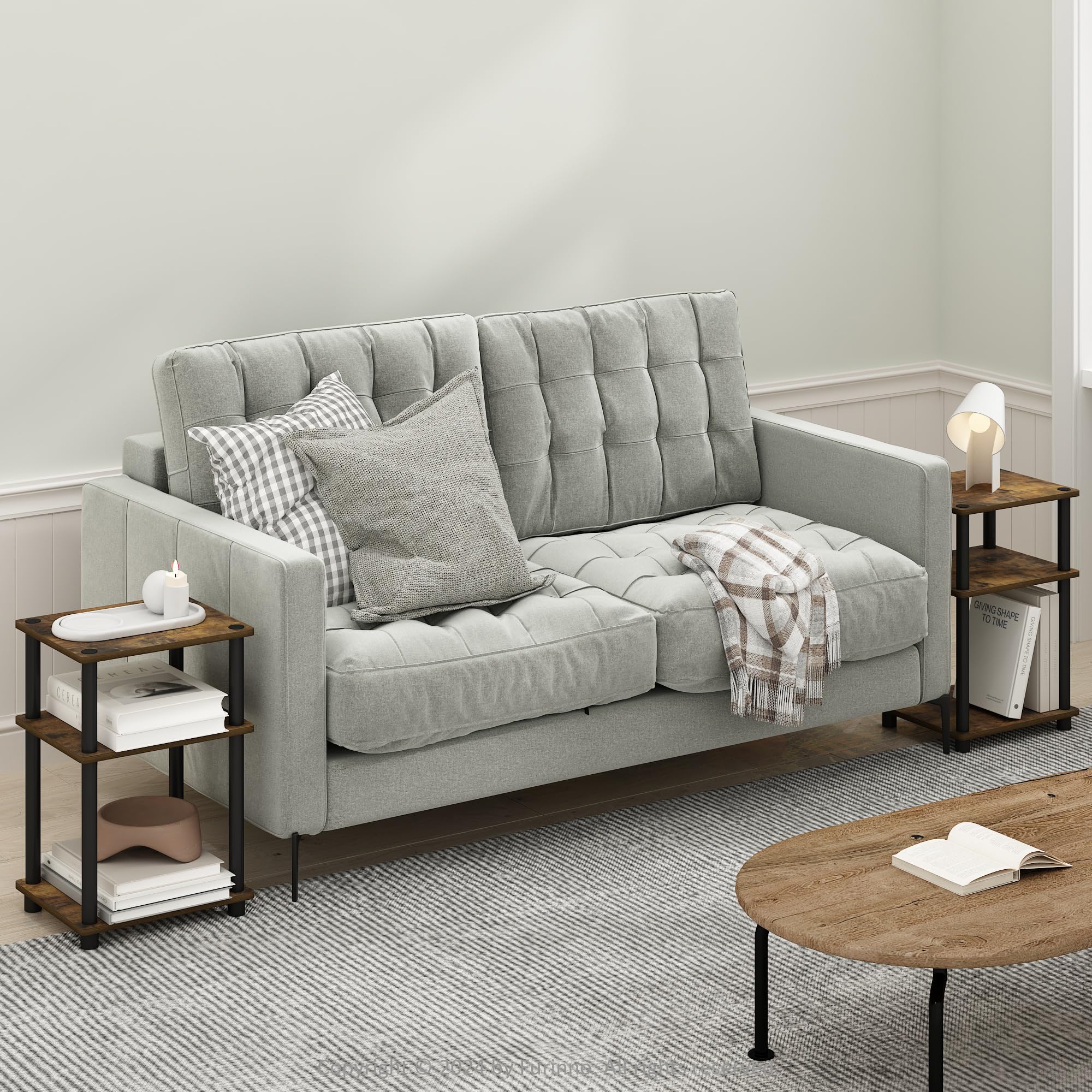 Warm amber pine tone complements modern living spaces