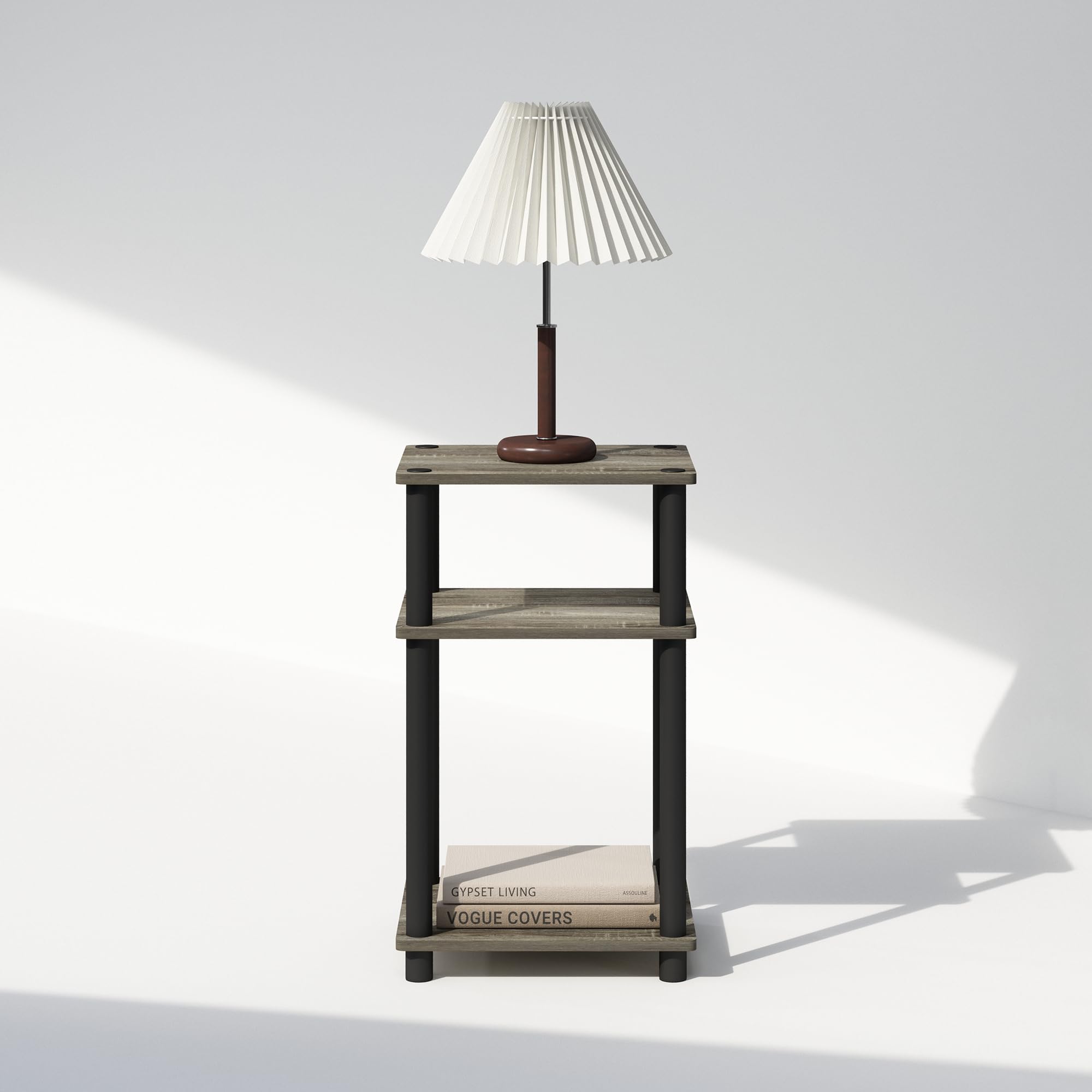 Furinno Just Night Stand supports 20 lbs per shelf for versatile storage