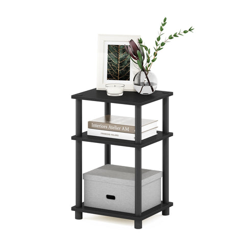 Furinno JUST Side Table with three open shelves for organized living spaces.