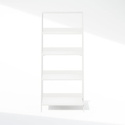 Furinno Ladder Display Shelf fits corners, ideal for living room setup