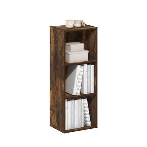 Furinno LUDER 3-Cube Bookshelf front view ideal for small spaces