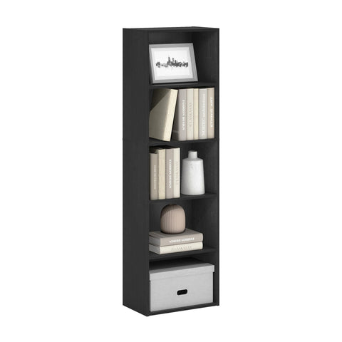 Furinno LUDER 5-Tier bookshelf open shelves organize books and decor efficiently.