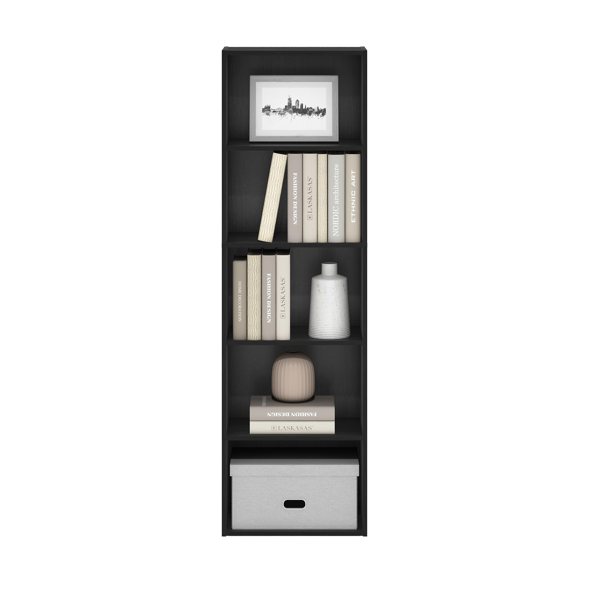 Furinno LUDER back-panel detail shows added stability and containment.
