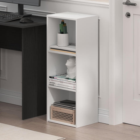 Furinno LUDER back panel adds stability to prevent items from falling.