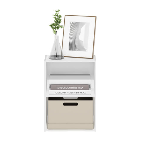Furinno Luder bookcase durable CARB Grade wood construction in white.