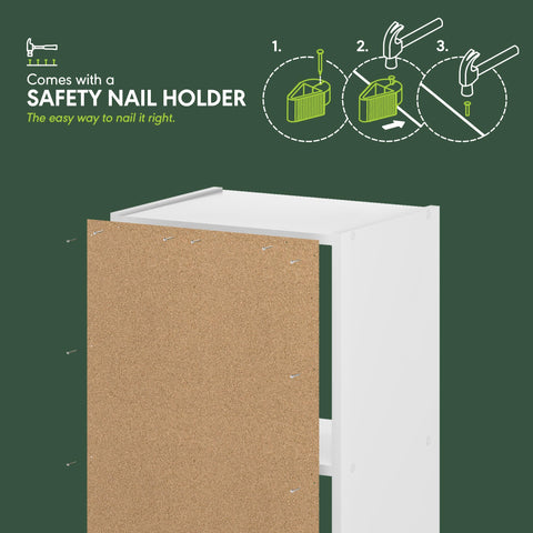 Furinno LUDER Sage Green open cubes with items illustrate versatile storage.