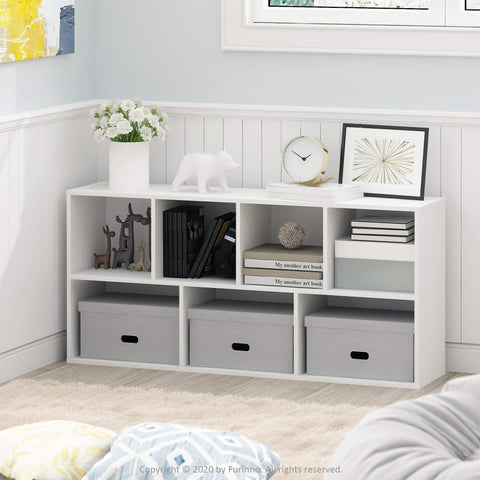 Furinno LUDER shelf showing 7 cubes for versatile organization