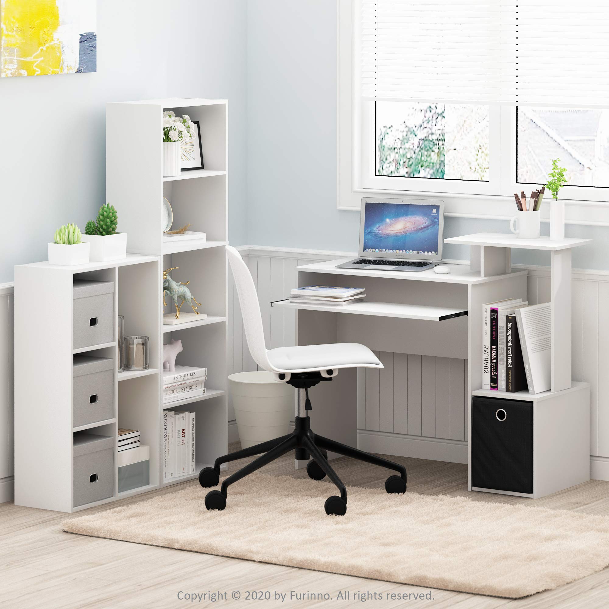 Furinno LUDER reversible layout enables left- or right-facing setups.