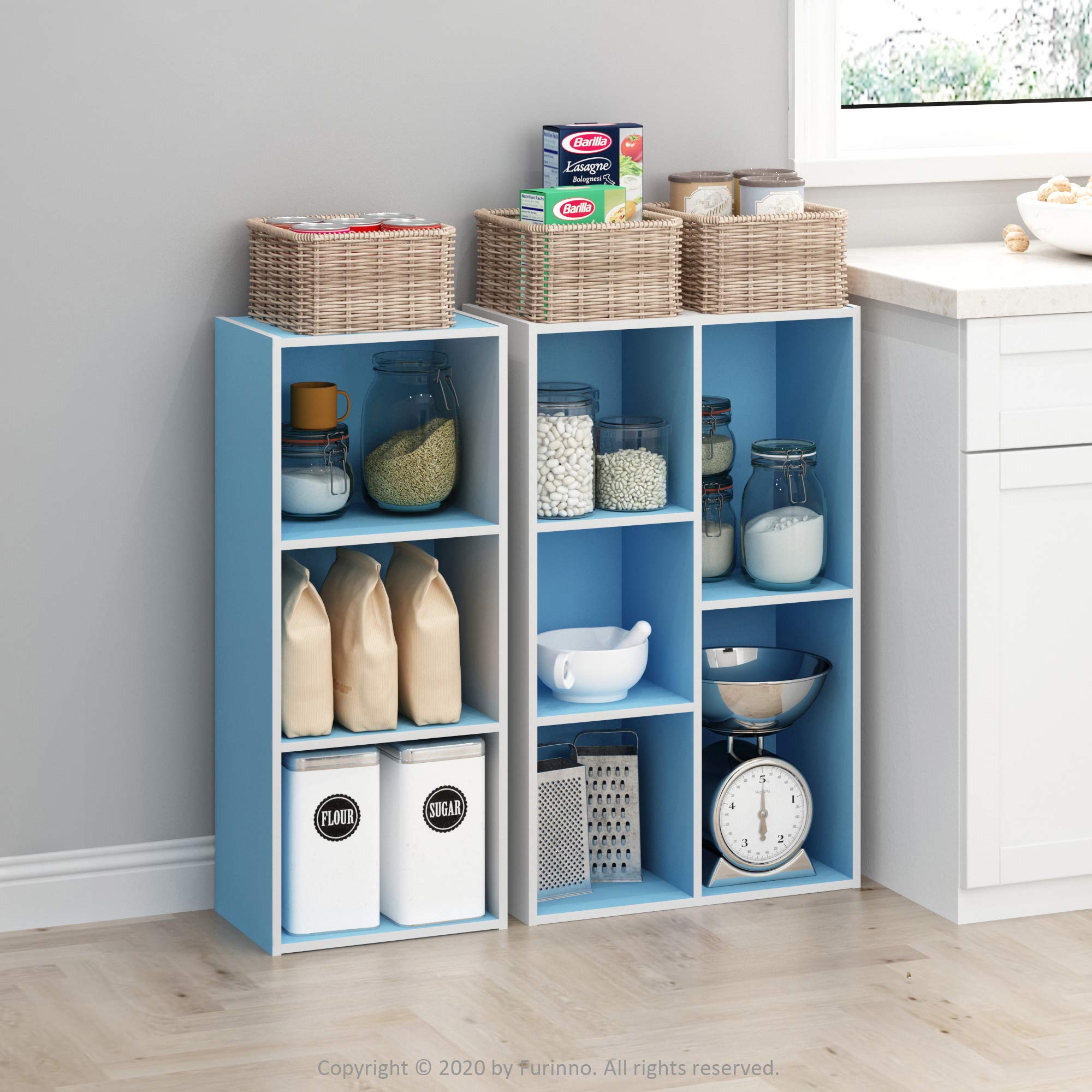Furinno LUDER white and light blue finish suits modern interiors