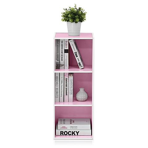Furinno LUDER white-pink finish adds a soft, modern accent.