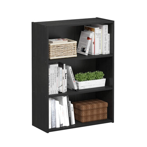 Furinno PASIR 3-Tier Bookcase wide design for open living room storage