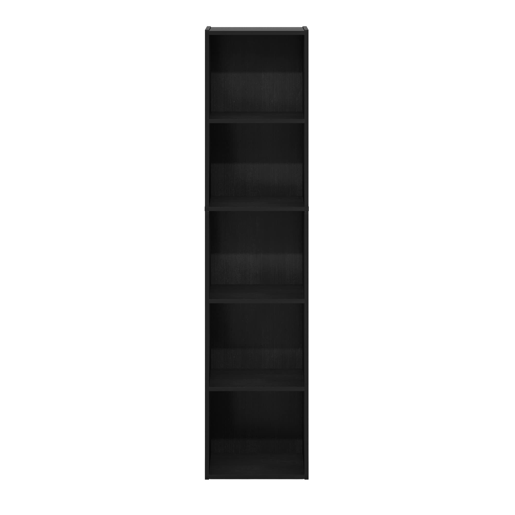 Furinno PASIR 5-tier shelf dimension guide, shows 9x12x52 inches footprint