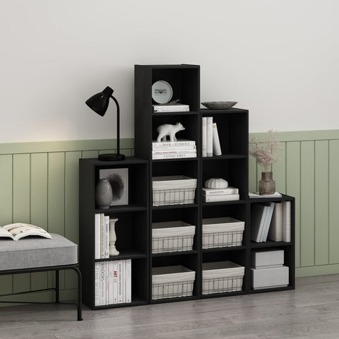 Furinno PASIR open shelves display books and decor with easy access.